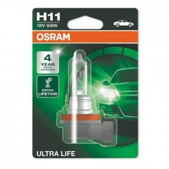 64211ULT-01B OSRAM Лампа фарна H11 12V 55W PGJ19-2 Ultra Life (Blister 1шт) (вир-во OSRAM)