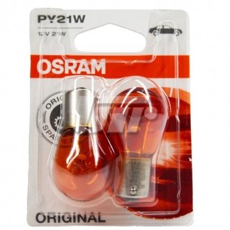 7507-02B OSRAM Лампа PY21W; PY21W 12V 21W BAU15S 2шт