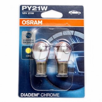 7507DC-02B OSRAM Лампа PY21W; PY21W 12V 21W BAU15S 2шт белая, свет