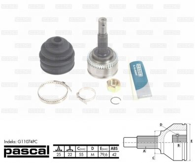 G11074PC PASCAL Шарнир приводного вала