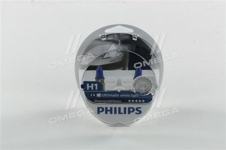 12258DVS2 PHILIPS Лампа розжарювання H1 12V 55W P14,5s Diamond Vision 5000K (вир-во Philips)