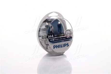 12342CVS2 PHILIPS Лампа розжарювання H4 12V 60/55W P43t-38 Cristal Vision + 2x W5W 4300K (вир-во Philips)
