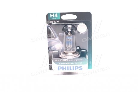 12342XVPB1 PHILIPS Лампа розжарювання H4 X-tremeVision Pro150 +150 12V 60/55W P43t-38 (вир-во Philips)