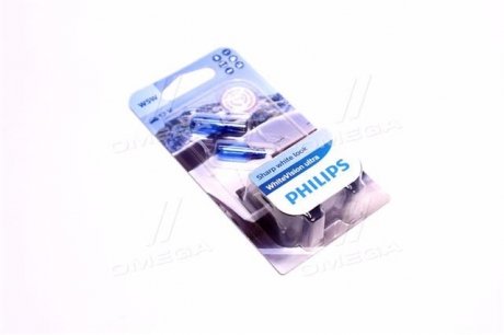 12961WVUB2 PHILIPS Лампа розжарювання W5W WhiteVision ultra 12V 5W W2, 1x9, 5d (+60) (3300K) 2шт. blister (вир-во Phili