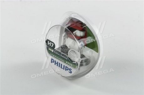 12972LLECOS2 PHILIPS Лампа розжарювання H7 12V 55W PX26d LongerLife Ecovision 2шт (вир-во Philips)