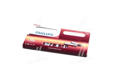 LR03P12W/10 PHILIPS Батарейка LR03 / AAA Power Alkaline Blister 12шт (вир-во Philips)