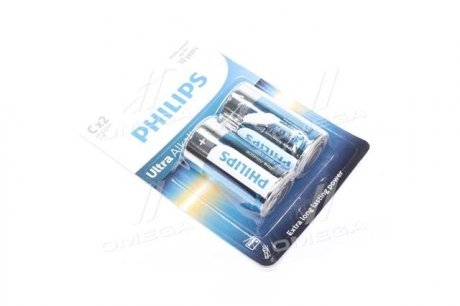 LR14E2B/10 PHILIPS Батарейка LR14/ C Ultra Alkaline (Blister 2шт) (вир-во Philips)