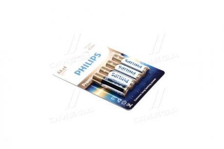 LR6M4B/10 PHILIPS Батарейка LR6/AA Premium Alkaline Blister 4шт (вир-во Philips)