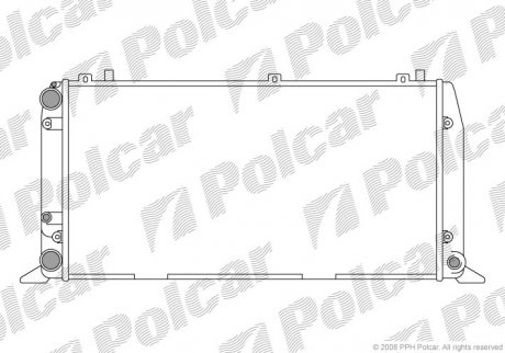 130708-4 Polcar Радіатор Audi 80/90 86-91, Cabriolet 2.0 91-