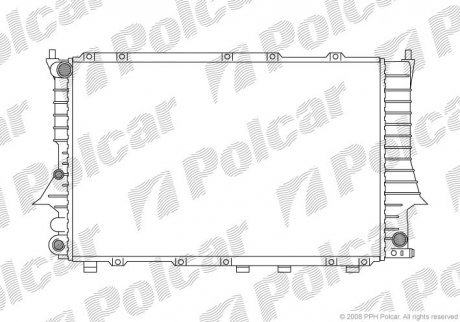 131608-3 Polcar Радиатор охлаждения Audi 100 2,8 90-94