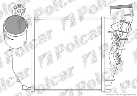 1323J8-3 Polcar Радиатор интеркулера Skoda Octavia/VW Bora/Golf IV 1.8T/1.9TDI 97-05