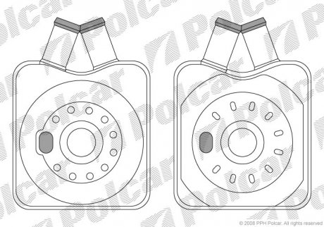 1323L8-1 Polcar Радіатор масляний Audi A4 95-, A3 96-, A6 97-,// VW Passat 96-, Golf IV 97-// Skoda Octavia 96-