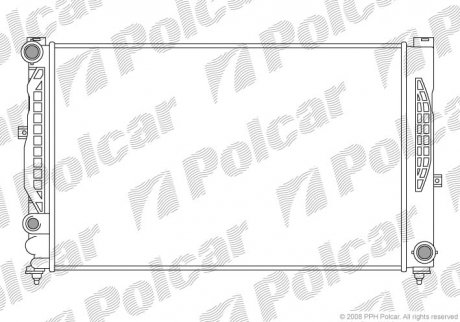 132408A5 Polcar Радіатор охолодження двигуна, VW Passat, Audi A6 2.4-2,8