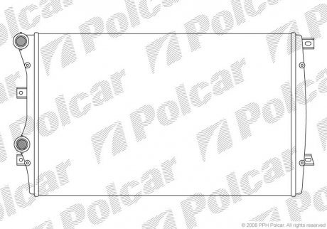 133108A2 Polcar Радиатор Caddy III 1.9TDI BJB (+/- AC) (650x418x26)