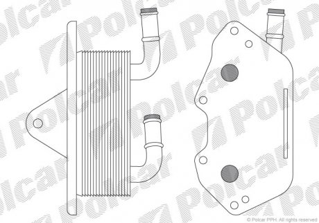 1335L8-1 Polcar Масляний радіатор Audi A4, A5, A6, A6 Allroad, A7, A8, Q5, Q7 VW Touareg 2.0D-3.2 05.04-