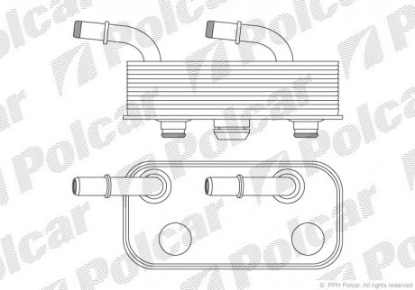 2008L8-1 Polcar Радиатор масла BMW 3 (E46), X3 (E83), Z4 (E85) 1.6-3.0D 02.98-03.09