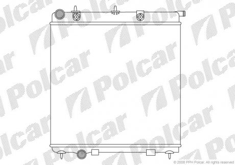 231508A1 Polcar Радіатор охолодження (MT) Citroen C2, C3 I, C3 II, C3 III, C3 Pluriel, C4 Cactus, Ds3 Peugeot 1007, 2008, 207, 208 1.0-1.6D 02.02