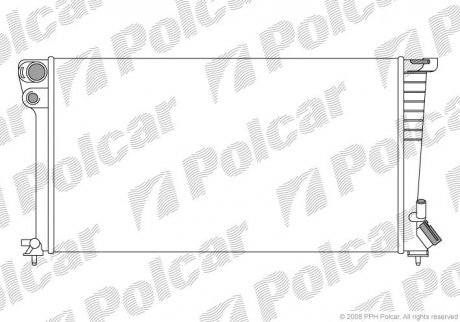 235008A8 Polcar Радиатор охлаждения Citroen Berlingo/Peugeot Partner 1.8/1.8D/1.9D 03.91-12.15