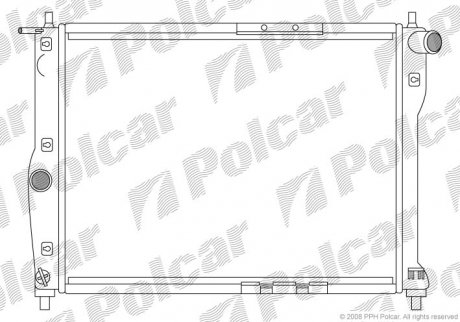 291208A1 Polcar Радиатор Daewoo Lanos, Nubira 1,5-1,6 97- (без кондиционера)