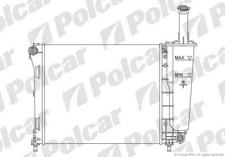 303508A1 Polcar Радиатор охлаждения Fiat Panda 1.2 07-