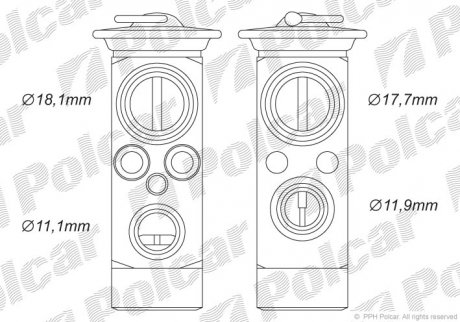 5003KZ-1 Polcar Расширительный клапан кондиционера Mercedes (C190)C (W203), C (W204) 1.6-6.2 07.97-