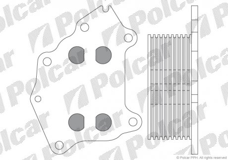 5102L8-1 Polcar Масляный радиатор Citroen/Peugeot 1.4D/1.6D 09.01-