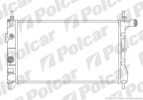 550508A2 Polcar Радіатор Opel Kadett E 1.6 N/S/I 16SV/C16LZ/NZ -89