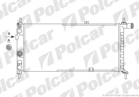 550508A4 Polcar Радиатор охлаждения Opel Kadett 1.6-1.8 84-