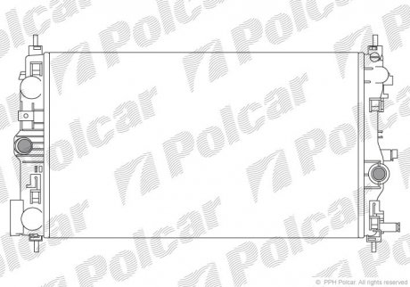 551108-6 Polcar Радиатор двигателя CHEVROLET CRUZE OPEL ASTRA J, ASTRA J GTC, CASCADA, ZAFIRA C 1.7D/2.0D 12.09-