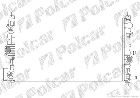 551108-7 Polcar Радиатор охлаждения (AT) Opel Astra J,Zafira C 2.0D 12.09