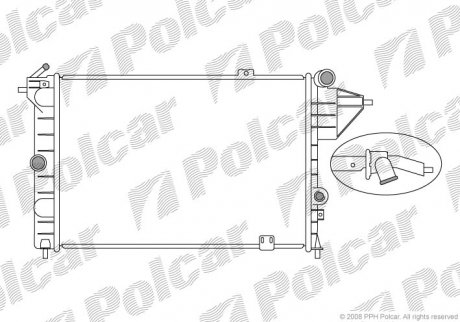 551408A3 Polcar Радиатор охлаждения Opel Vectra A 88-95