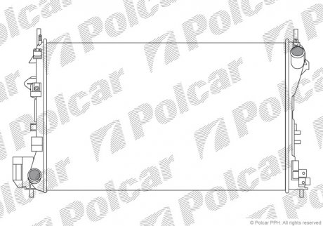 551808A4 Polcar Радиатор охлаждения Opel Vectra C 1.6-1.8 16V 02- (Economy Class)