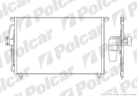 5527K8C1 Polcar Радіатор кондиціонера Opel Omega B 2.0-3.2 03.94-07.03