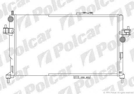 555608A4 Polcar Радіатор охолодження Opel Corsa/Combo 1.3-1.7 00-