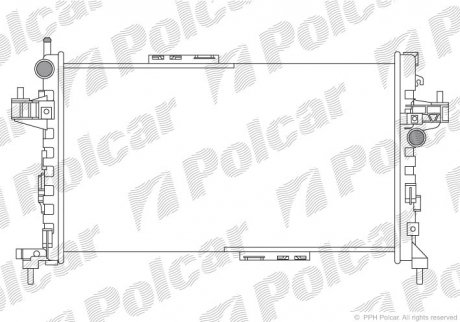 555708A1 Polcar Радиатор охлаждения Opel Combo/Corsa C 1.3D/1.7D 06.03-