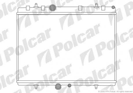 571008A4 Polcar Радіатор охолодження CITROEN C4, C4 I, C5 II, C5 III, XSARA PEUGEOT 307, 307 CC, 307 SW, 407, 407 SW 2.0/2.0D 08.00-