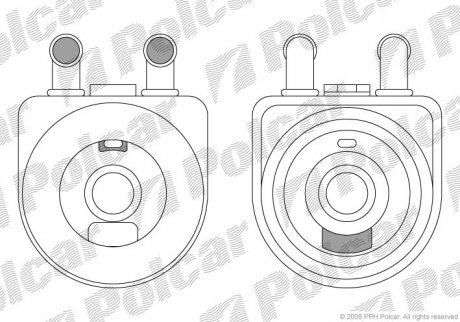 5723L8-1 Polcar Радиатор масляный Peugeot 307/Citroen Berlingo 1.8/1.9D/2.0 06.96-12.15