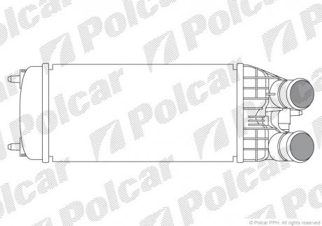 5724J8-1 Polcar Интеркулер Citroen C3 II, C3 III, C3 Picasso, C4 Cactus, C-Elysee, Ds3 Peugeot 2008 I, 207,208 I, 301, Partner Tepee 1.2/1.4D/1.6D 08.09-