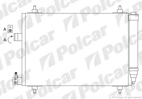 5748K8C1 Polcar Радиатор кондиционера Peugeot 407 1.6HDI 04-