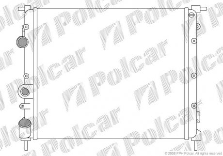 600708A1 Polcar Радиатор Renault Megane 1.4/1.6 11/95- (-AC)