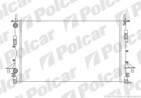 603708A1 Polcar Радиатор охлаж. двигателя Renault Laguna II 1.6-1.8-2.0-1.9 dCi 01-