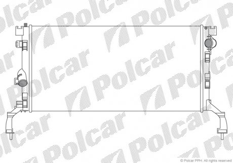 603908-1 Polcar Радиатор охлаждения двигателя RENAULT LAGUNA III 1.5D/2.0D 10.07-