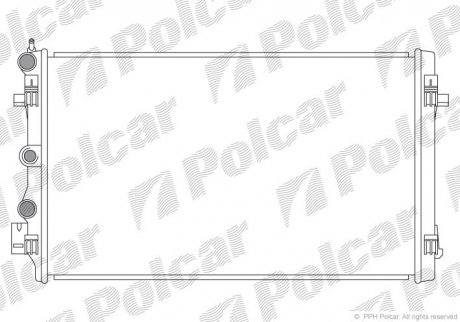 673208-1 Polcar Радиатор двигателя VW Skoda 1.0-1.4 TSI 2007-