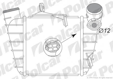 6913J8-2 Polcar Інтеркулер Skoda Fabia, Roomster VW Fox, Polo 1.4-1.9D 08.99-03.10