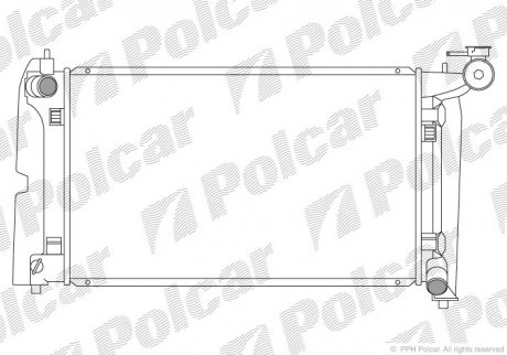 811308-1 Polcar Радіатор охолоджування Toyota Avensis, Corolla, Corolla Verso 1.4/1.6/1.8 10.01-03.09