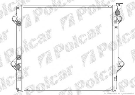 819108-2 Polcar Радиатор охлаждения 650x590x27 Toyota Land Cruiser Prado I (J120) 03-09