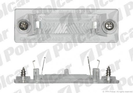 9549956E Polcar Фонарь подсветки номерного знака зад. VW T5 03-08/Caddy 04-08/Passat 01-05/Touran03-08/Skoda Super B 02-08