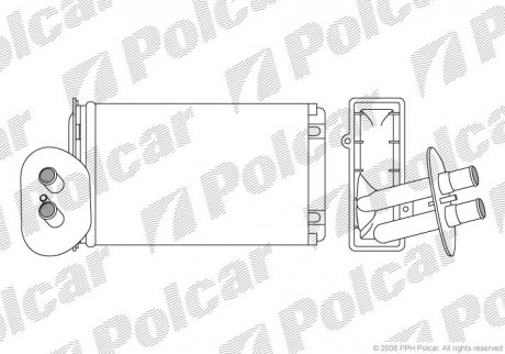 9566N8-3 Polcar Радиатор отопителя VW T4 91- (+AC)