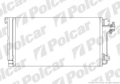 9568K8C1 Polcar Радиатор кондиционера VW T5 1.9 2.5TDI 03-