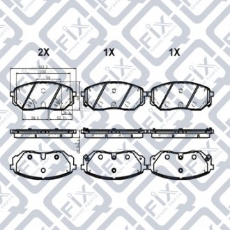 Q093-1319 Q-fix КОЛОДКИ ТОРМ ПЕРЕДН 152.2*60*16.4